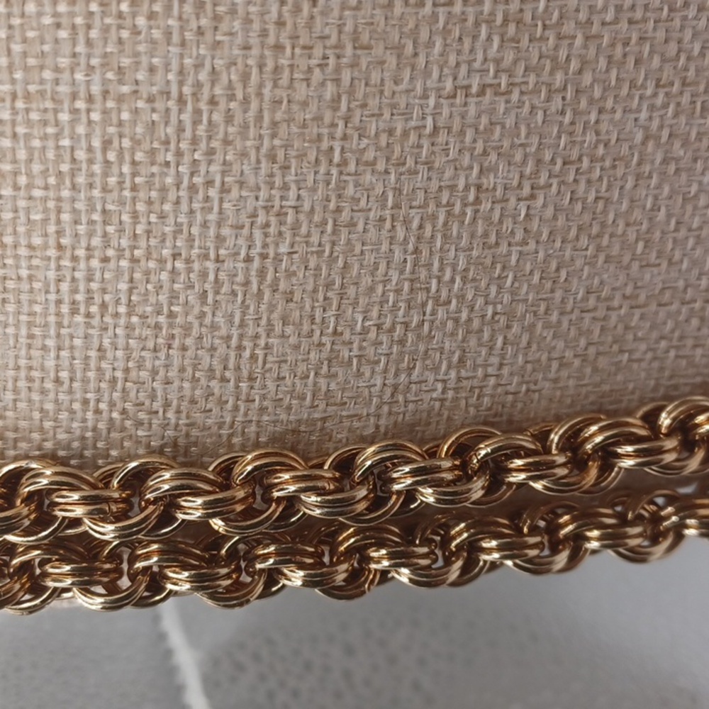 Super long Gold tone Chainmail style chain Necklace - Picture 2 of 5
